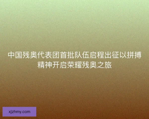 中国残奥代表团首批队伍启程出征以拼搏精神开启荣耀残奥之旅